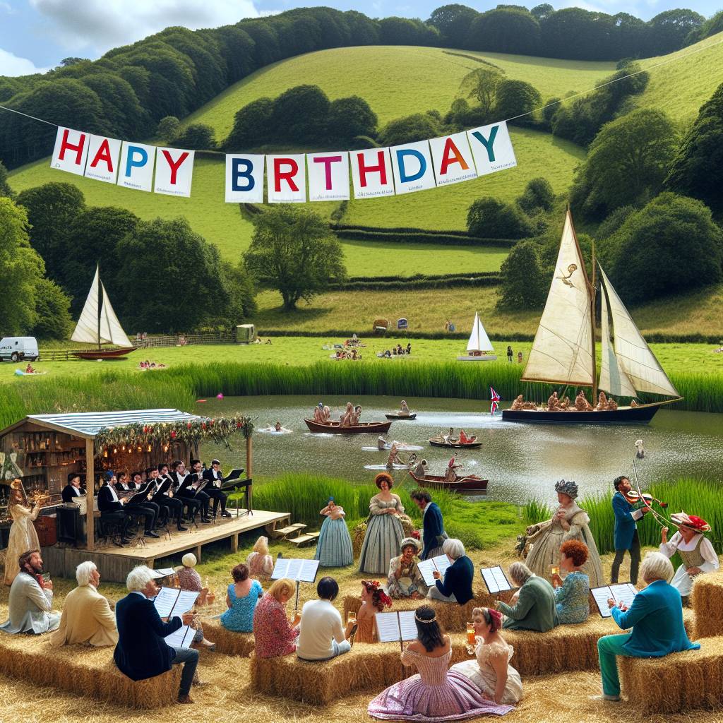 2) Birthday AI Generated Card - Languages, Opera, Sailing, and Countryside (bba6b)