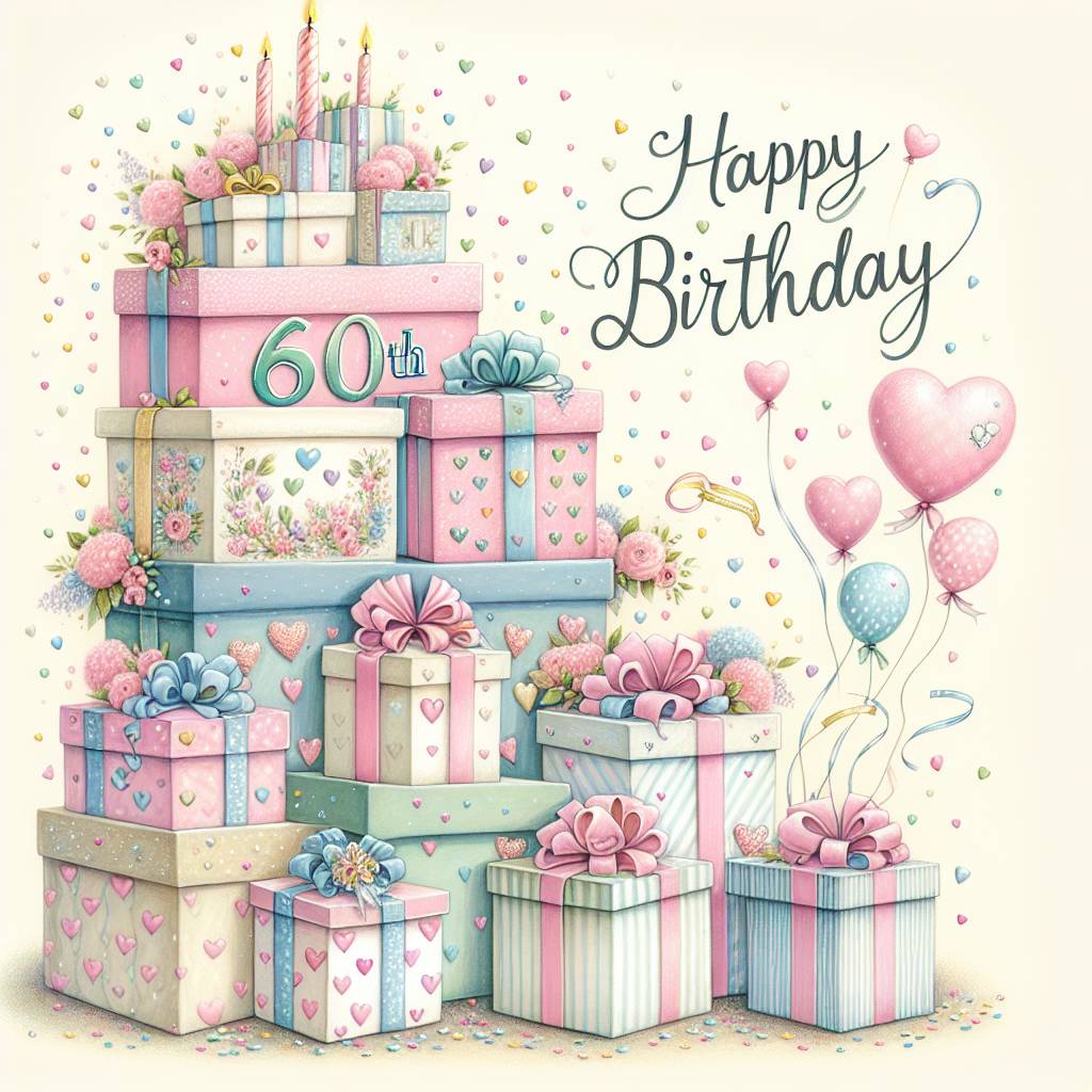 4) Birthday AI Generated Card - 60th   for her (0d165)