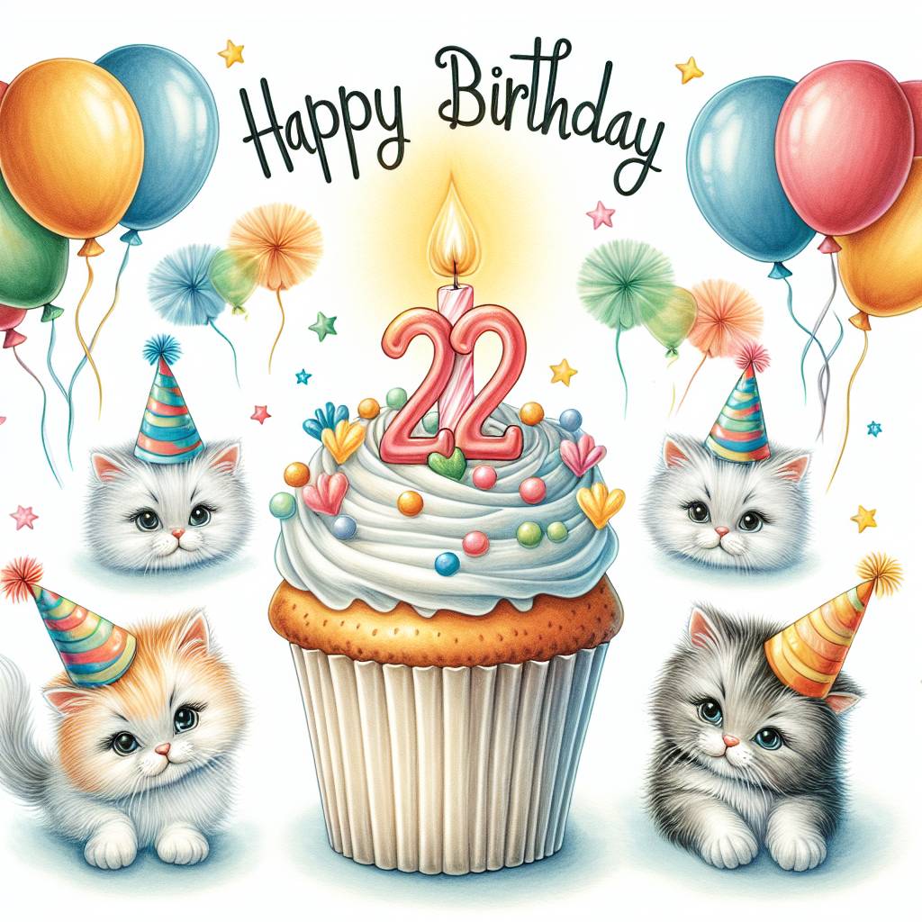 1) Birthday AI Generated Card - 22th   (68155)