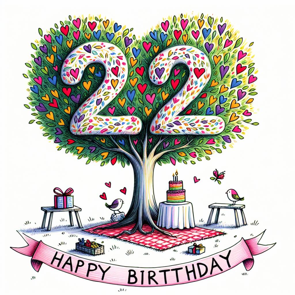 4) Birthday AI Generated Card - 22th   (df998)