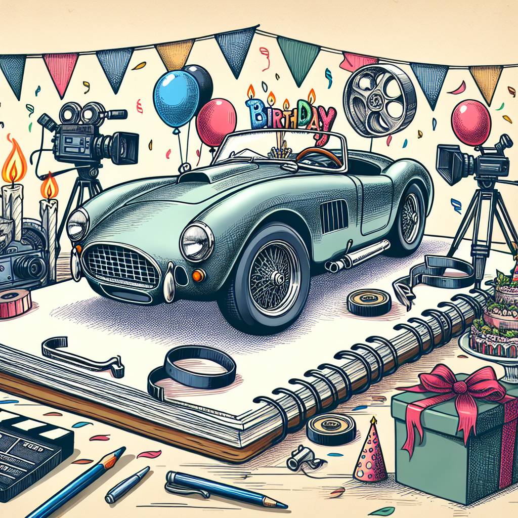 1) Birthday AI Generated Card - Videography, Old Sport Cars, and Drawing (a28bc)})