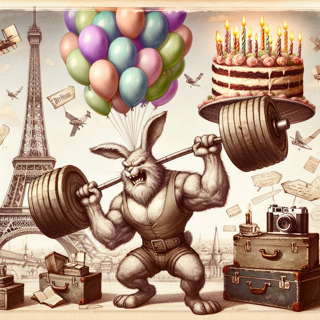 1) Birthday AI Generated Card - Gym , Travelling, and Food (0318f)