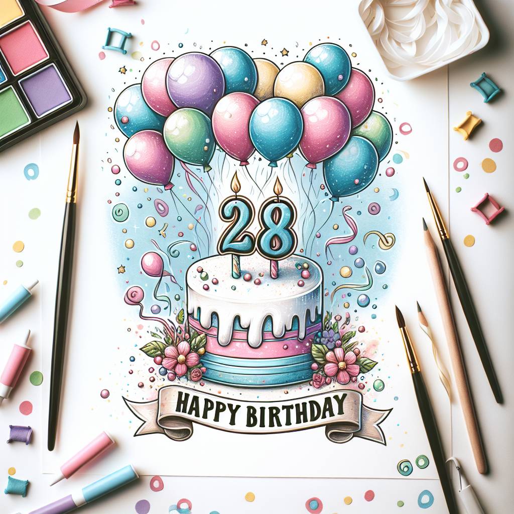 1) Birthday AI Generated Card - 28th   (10bcd)