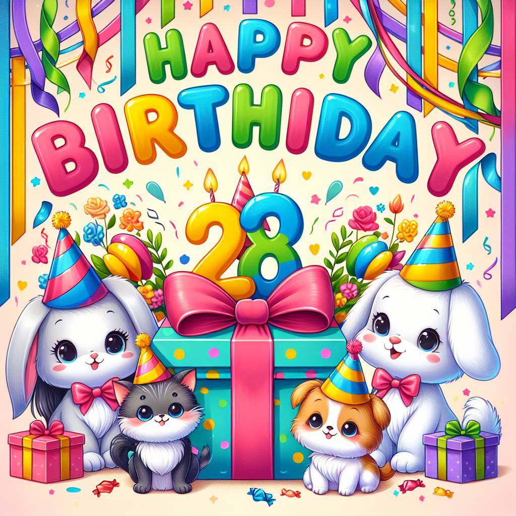 2) Birthday AI Generated Card - 28th   (de4b3)