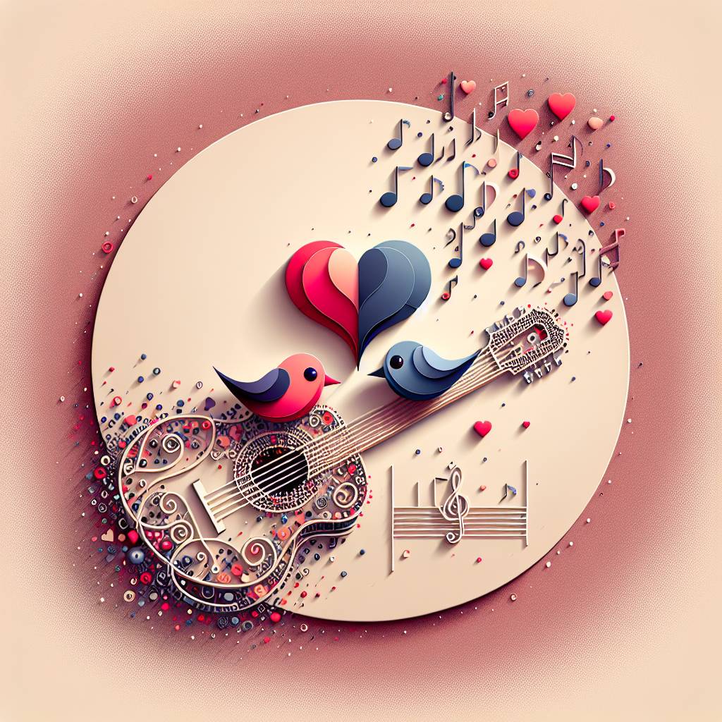 2) Valentines-day AI Generated Card - Love music birds (a643c)