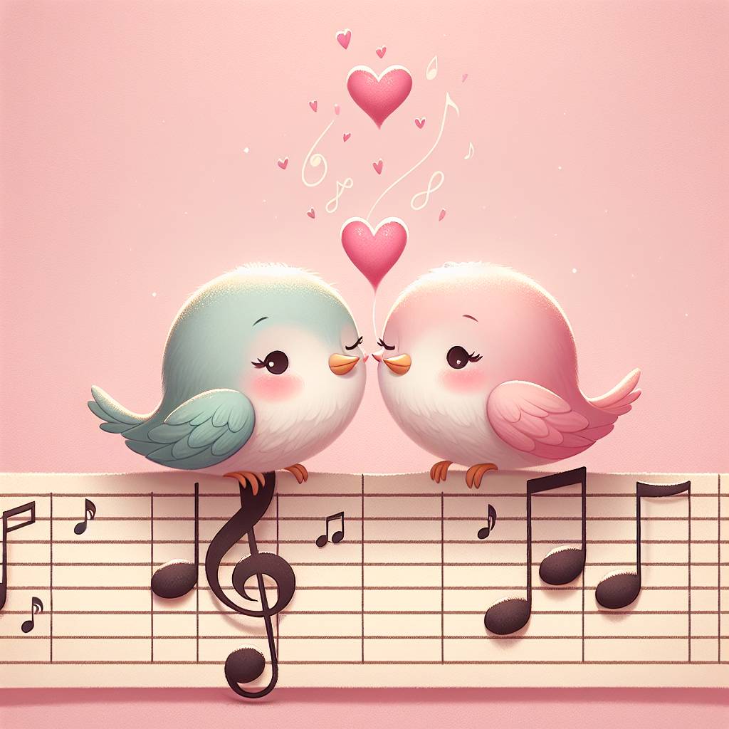 1) Valentines-day AI Generated Card - Love music birds (e0c04)