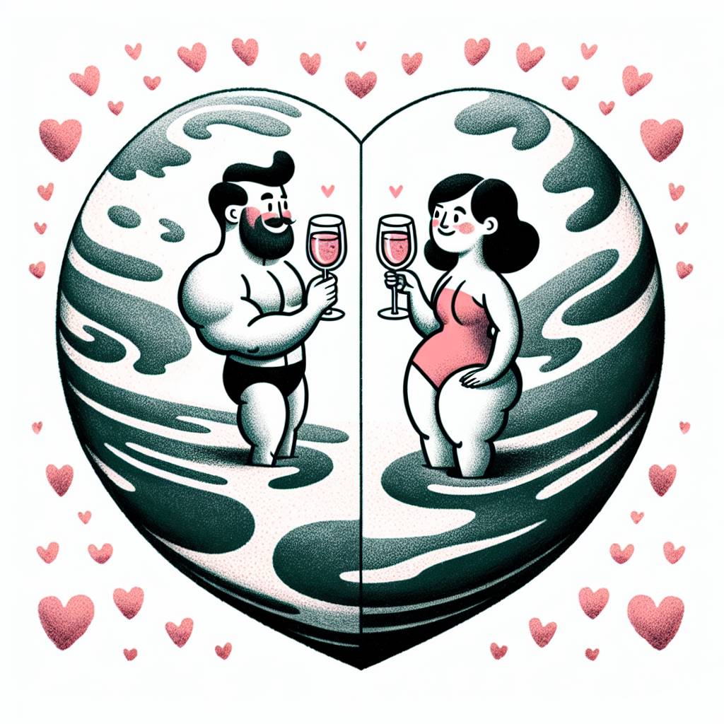 1) Valentines-day AI Generated Card - Flat earth , Big bums, Wine, and Muscles  (f6935)