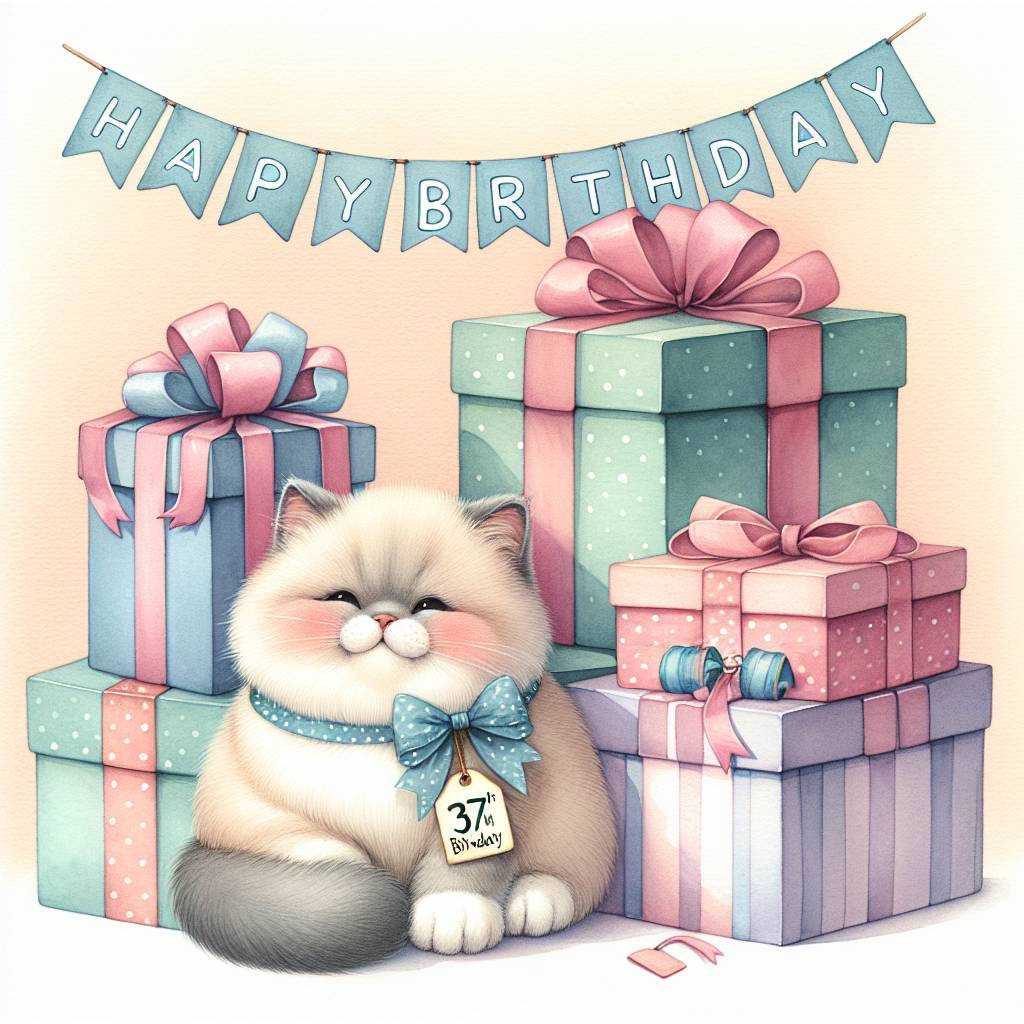 2) Birthday AI Generated Card - 37th   (b205e)