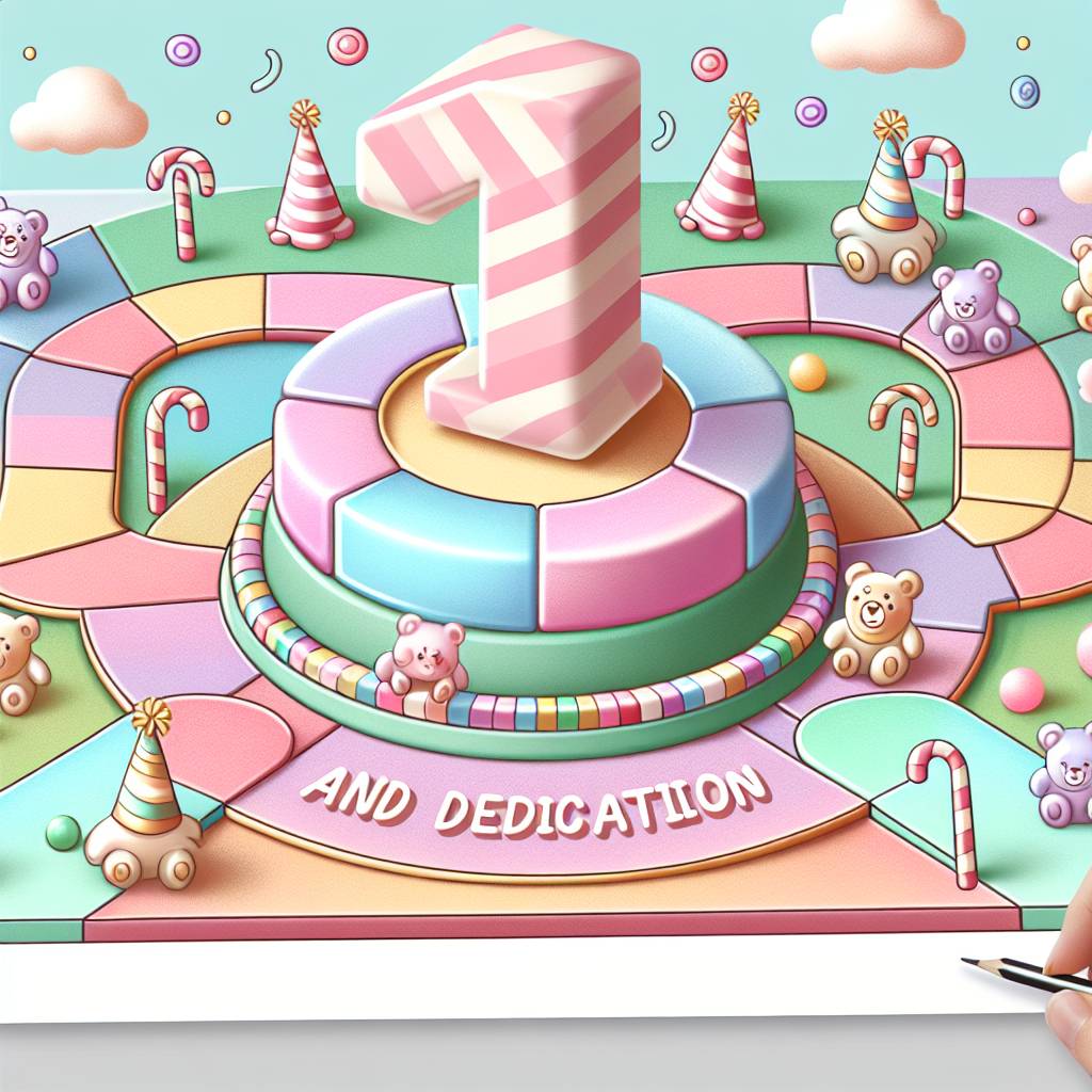 1) Birthday AI Generated Card - Candy land theme, 1st birthday, Safety protocols for baby, and Dedication (751c1)