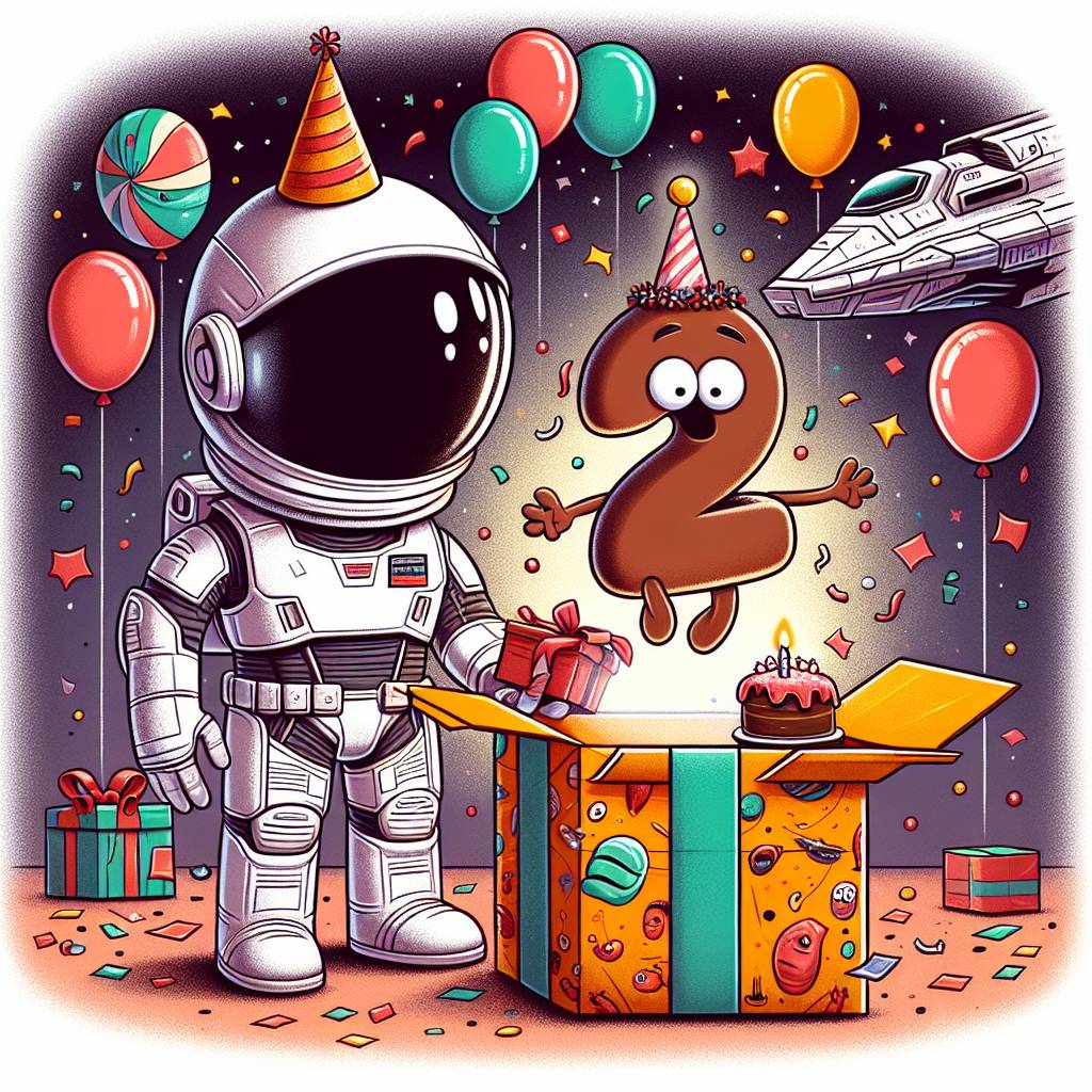 1) Birthday AI Generated Card - Star wars, and Poo (66c88)