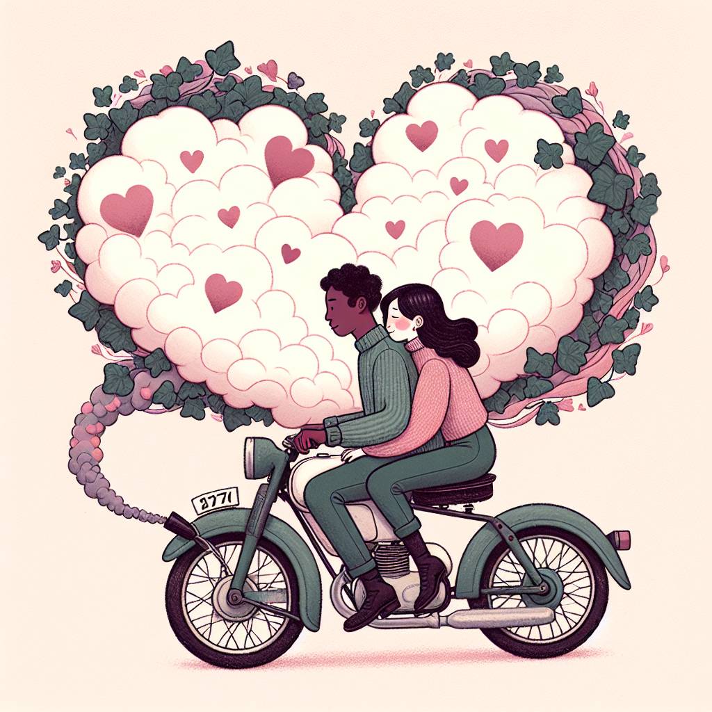 1) Valentines-day AI Generated Card - Cannabis, Motorbike, and Drugs (589ae)