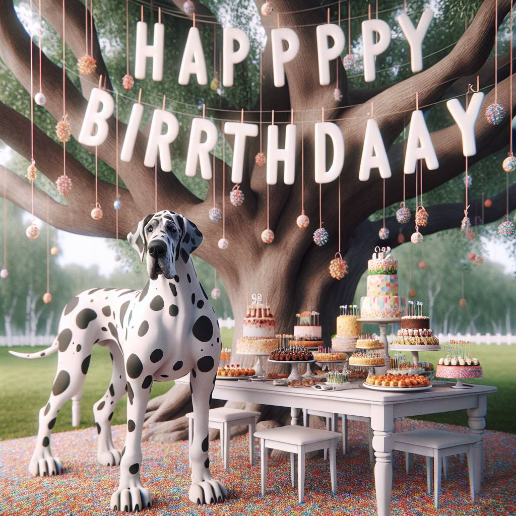 4) Birthday AI Generated Card - Great Dane   (5605f)