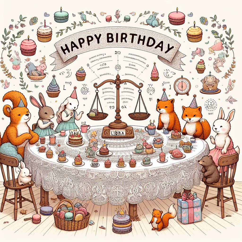 3) Birthday AI Generated Card - Libra Birthday Cards (bcf5c)