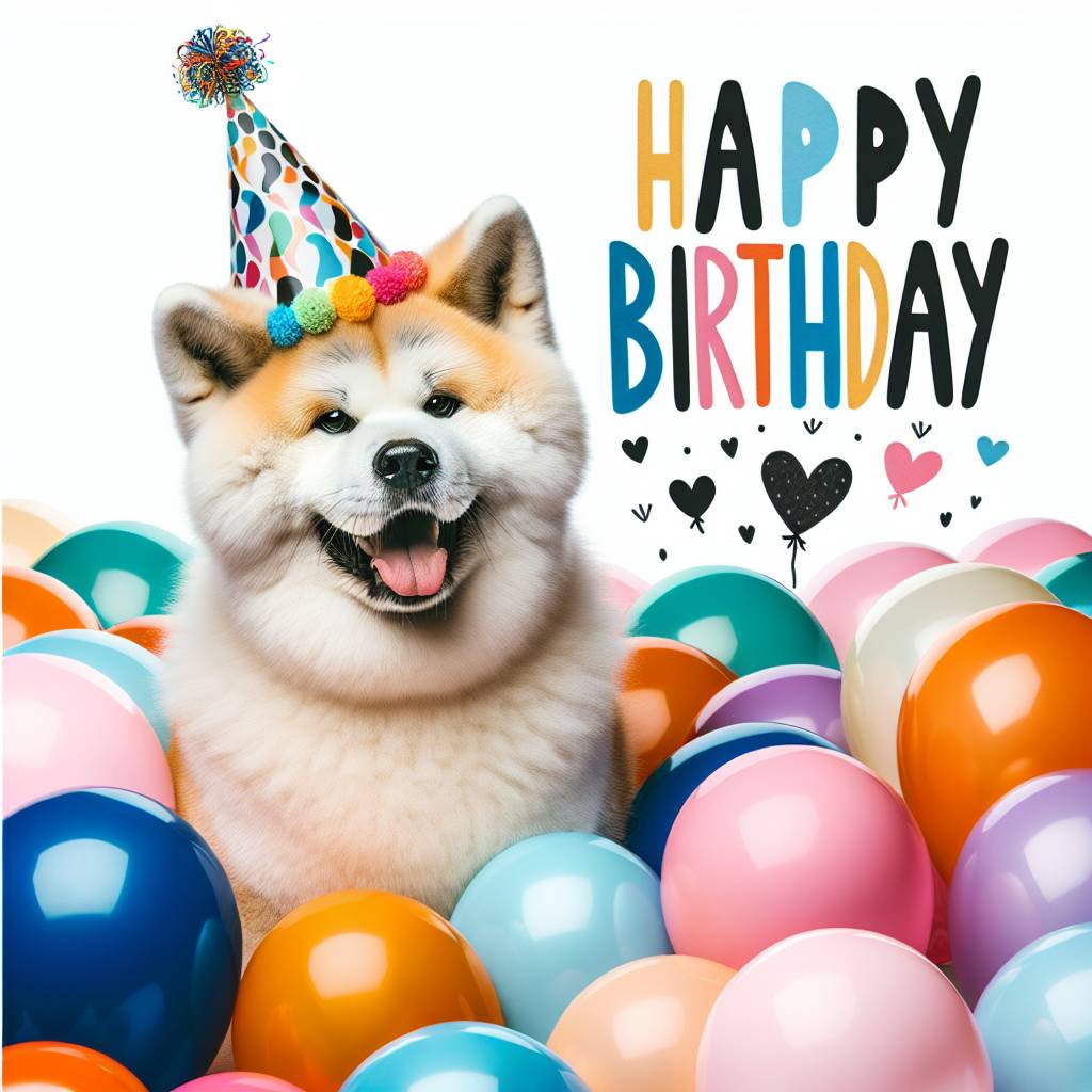 1) Birthday AI Generated Card - Akita   (31413)