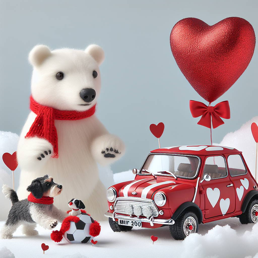 1) Valentines-day AI Generated Card - Soccer, Polar bear, Jack Russel , Black cockapoo, and Red mini (0ff31)