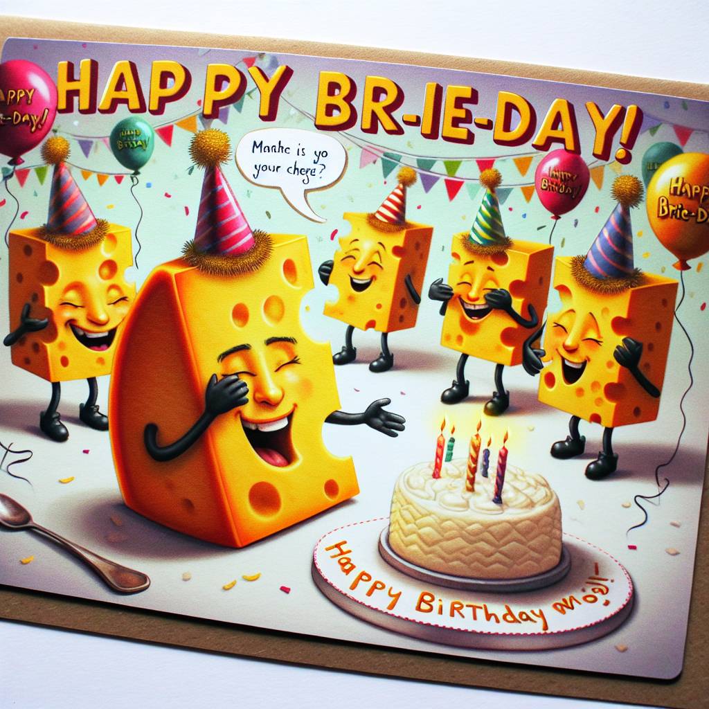 2) Birthday AI Generated Card - Cheese (b54db)