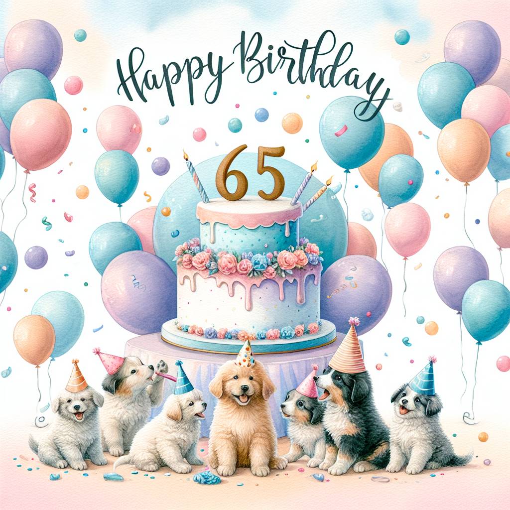 1) Birthday AI Generated Card - 65th   (679b0)