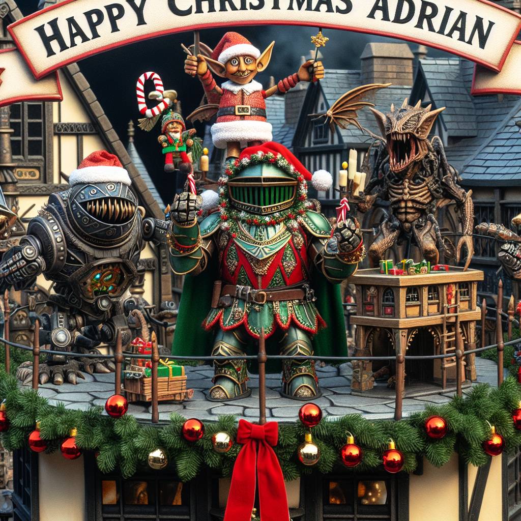 3) Christmas AI Generated Card - Warhammer necrons Tyranid imperial knight (0a99f)