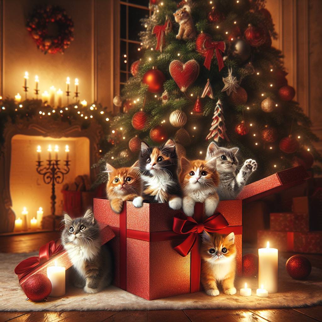 3) Christmas AI Generated Card - cats (e01d4)