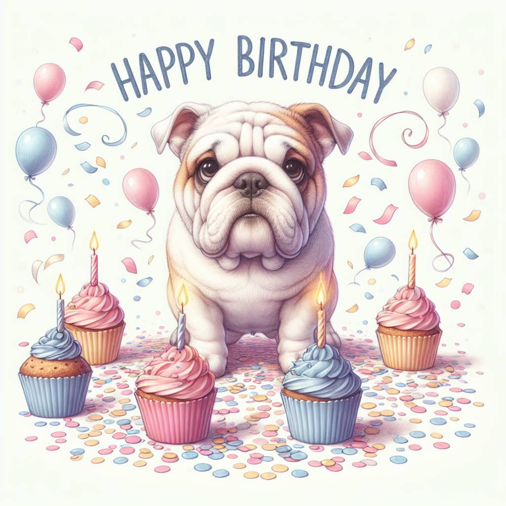 3) Birthday AI Generated Card - Bulldog   (ac684)