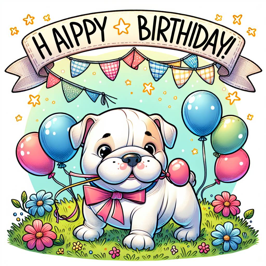 4) Birthday AI Generated Card - Bulldog   (a57dc)