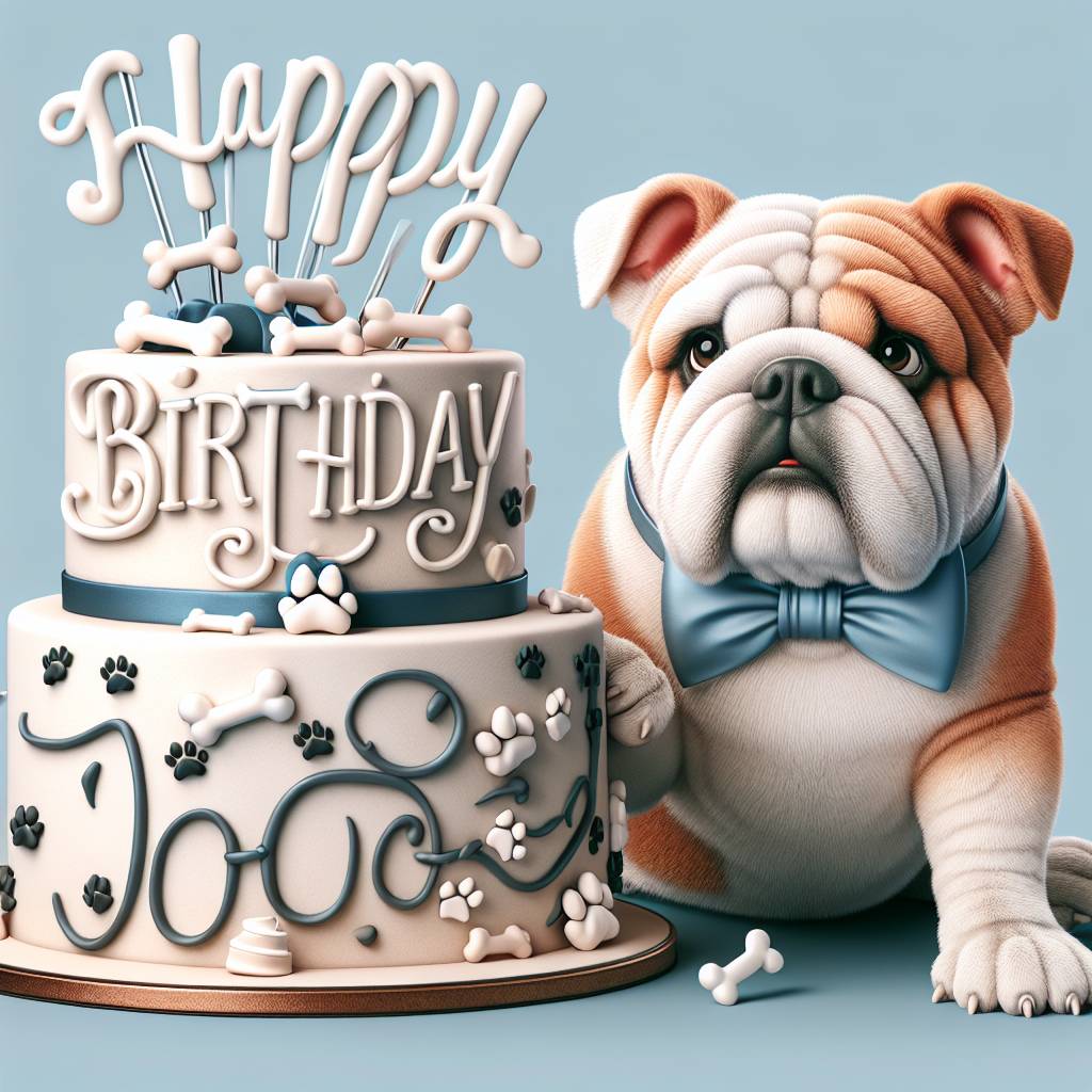 2) Birthday AI Generated Card - Bulldog   (1d57a)