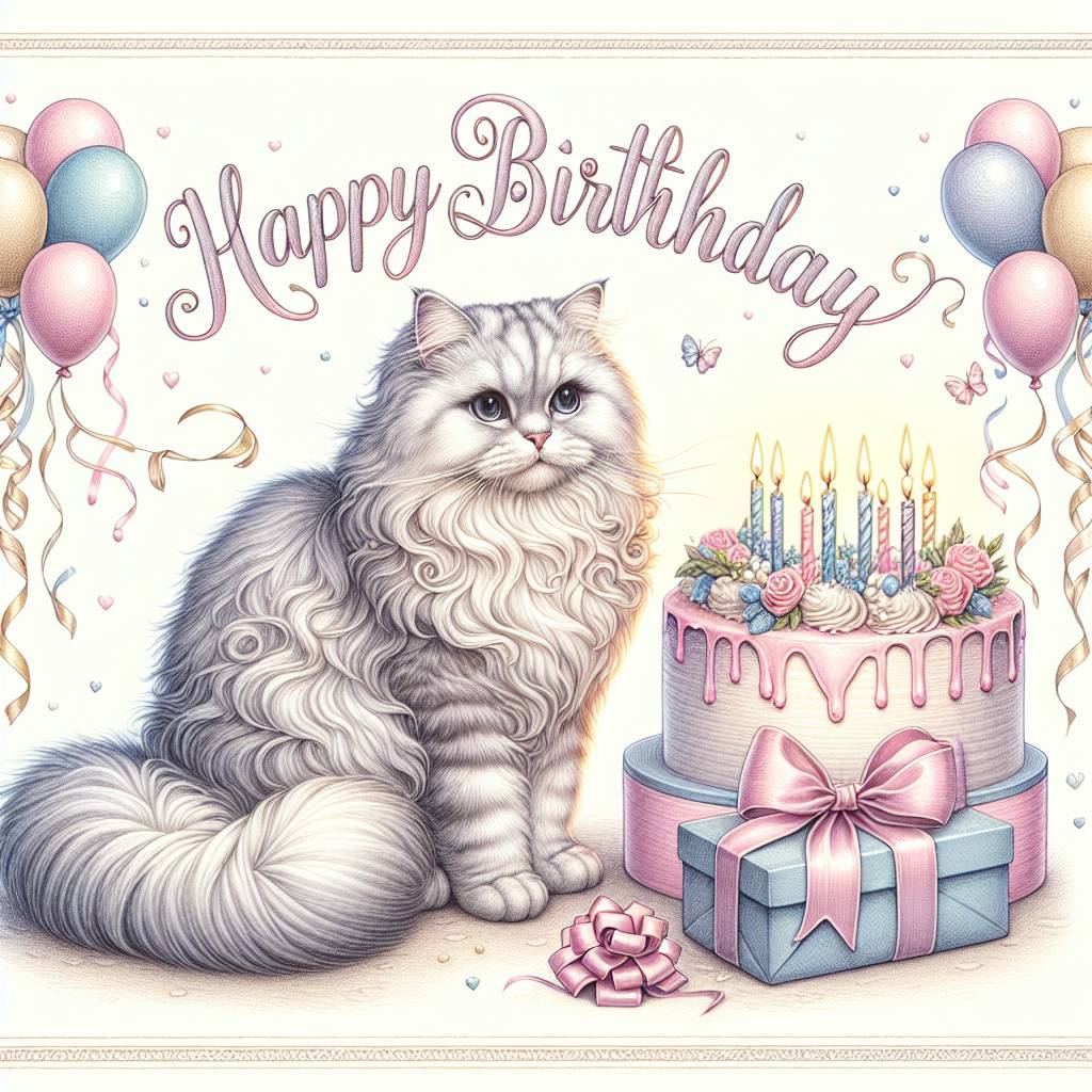 3) Birthday AI Generated Card - American Curl Birthday Cards (a738b)