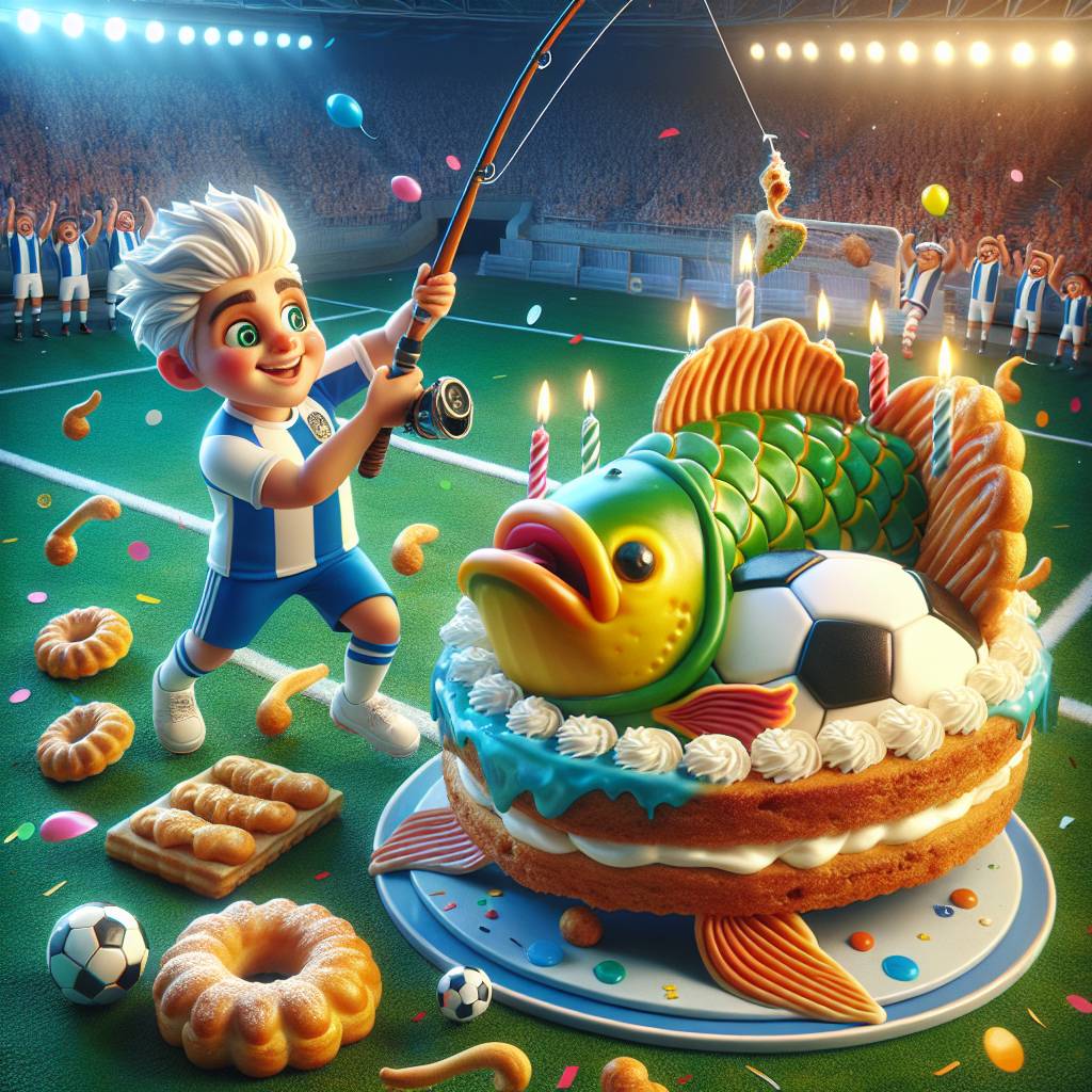 1) Birthday AI Generated Card - Chelsea FC, Fishing, Soccer , and Food (d7861)