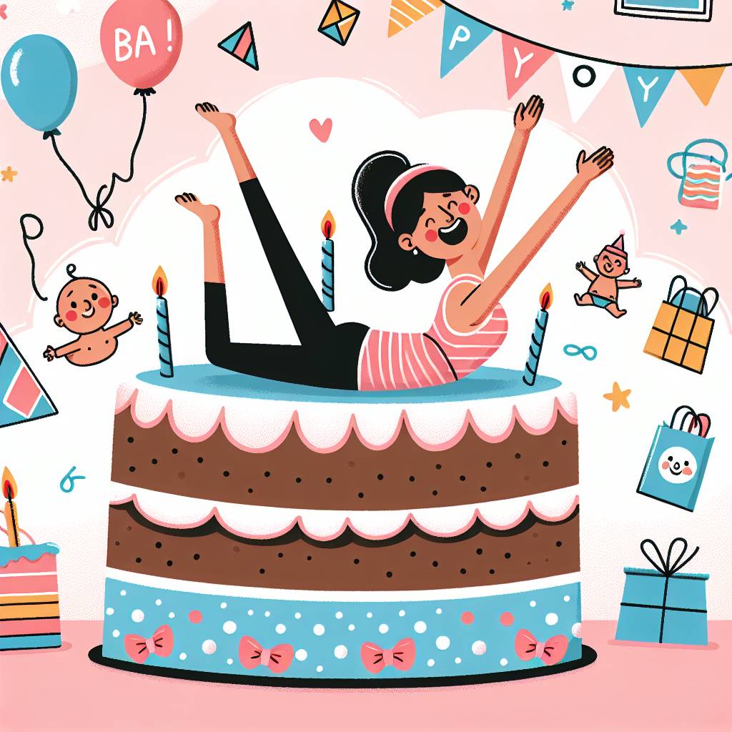 4) Birthday AI Generated Card - Shopping, Baby, and Pilates