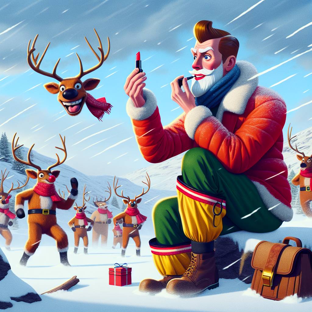 2) Christmas AI Generated Card - Santa, Snow, Lipstick, and Underwear (11455)