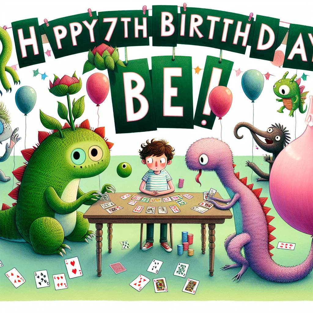 2) Birthday AI Generated Card - Pokémon , Card games, Ben, and 7th birthday (cd576)