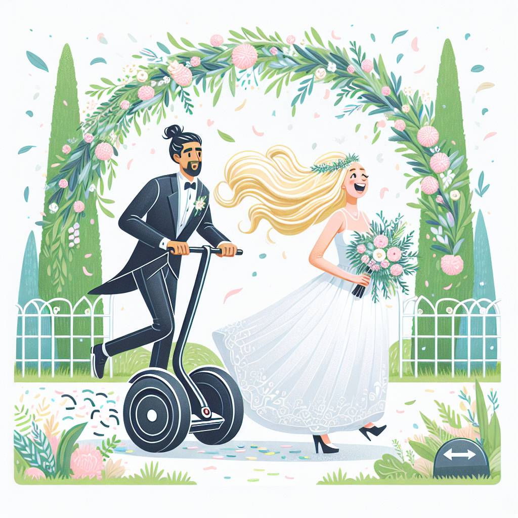2) Wedding AI Generated Card - Segway, and Blonde (8ea0a)