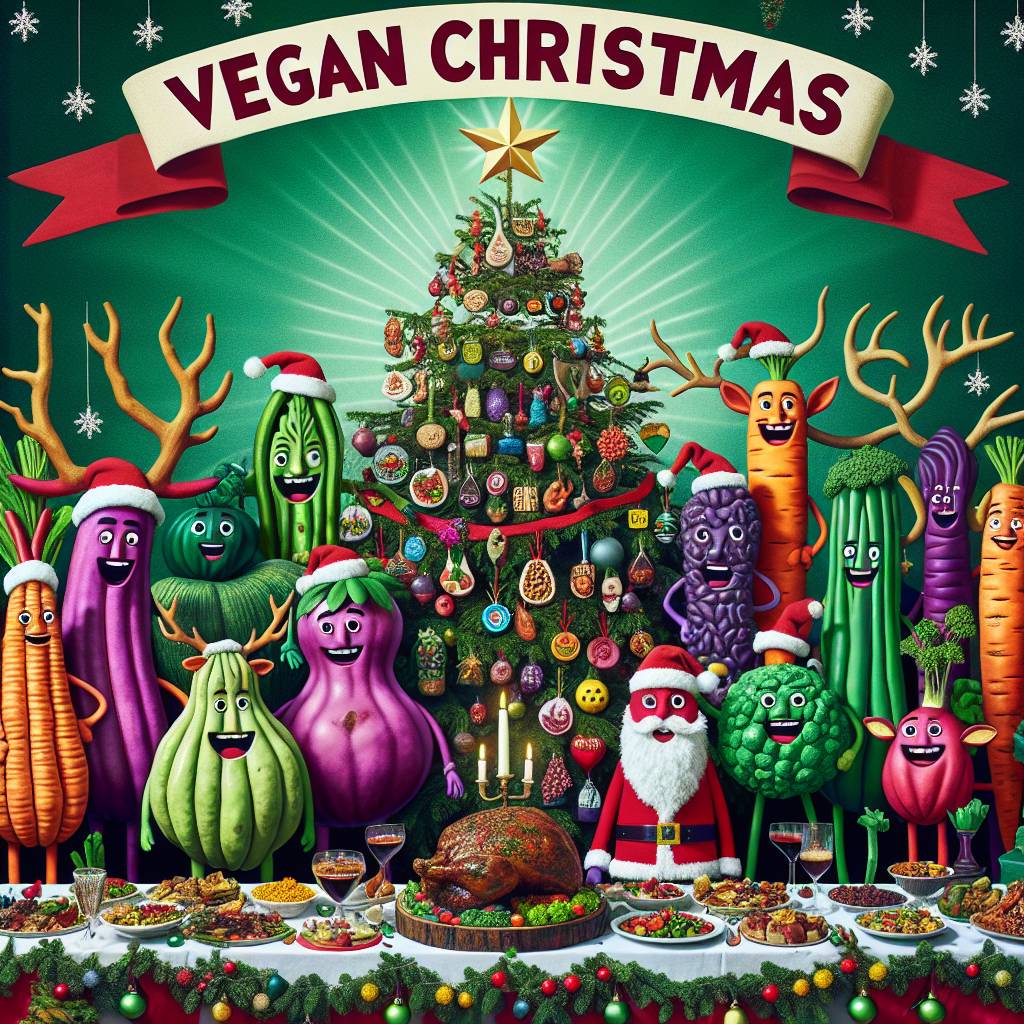 1) Christmas AI Generated Card - Plant based food, Vegan, Pulses, Geovita, and Planext (ea94d)