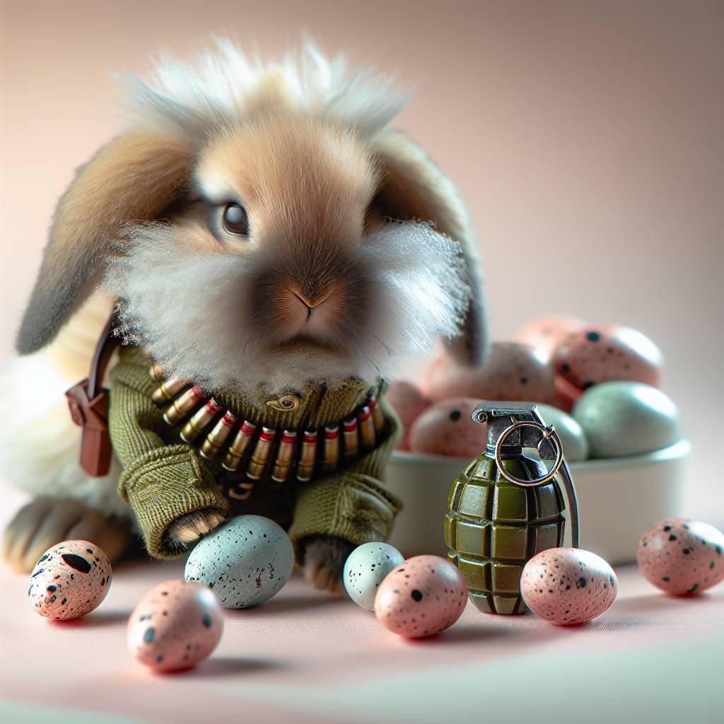 2) Easter AI Generated Card - Military Easter bunny  (deb35)