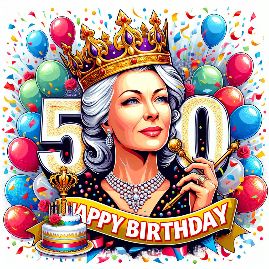 3) Birthday AI Generated Card - daughter 50th   (98e3c)