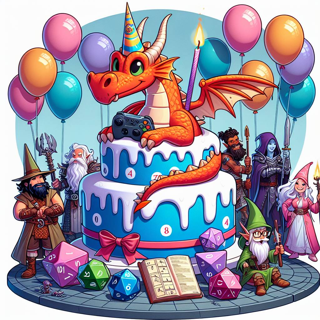 2) Birthday AI Generated Card - Gaming, Dungeons and Dragons , and Tolkien  (66e8c)