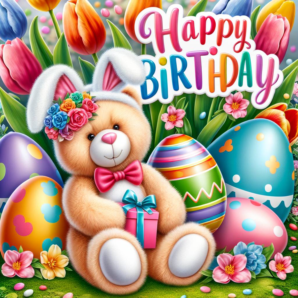 3) Birthday AI Generated Card - easter  designs (6d7fe)