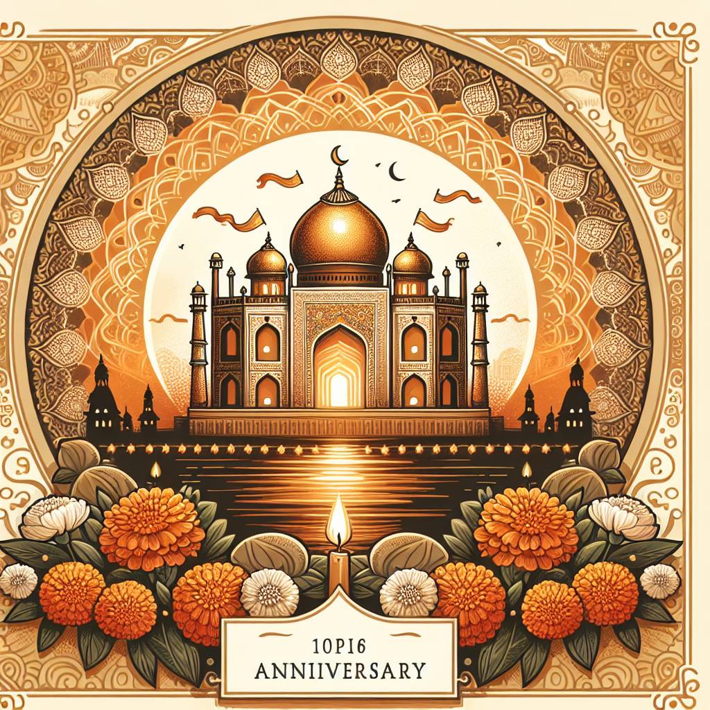 1) Anniversary AI Generated Card - Golden India (10b29)