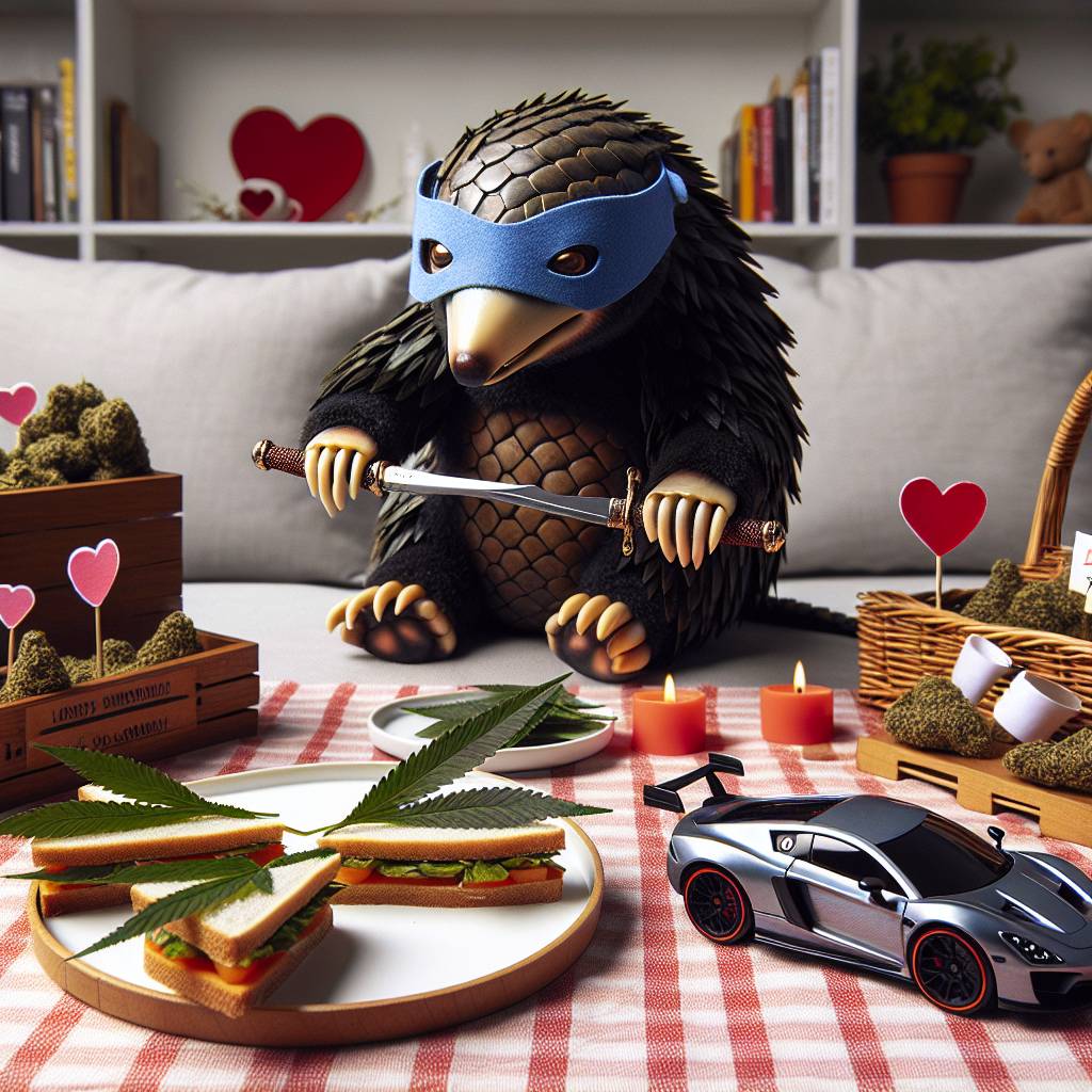 2) Valentines-day AI Generated Card - Pangolin, Marijuana, Teenage Mutant Ninja Turtles, and Audi Quattro (443a2)