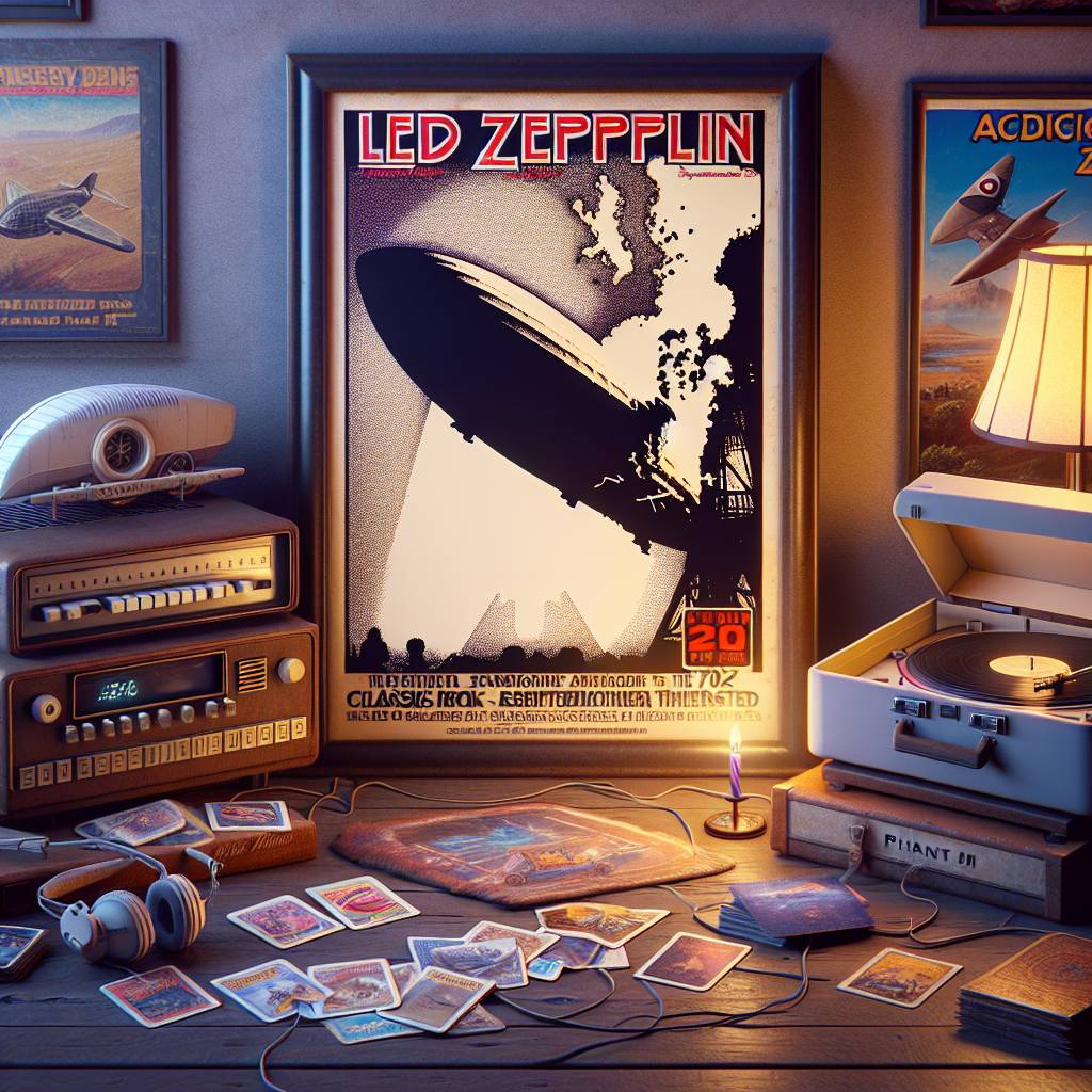 1) Birthday AI Generated Card - LED zeppelin, rock music, vintage computers, Magic cards, airfix models, phantom jet (d649f)