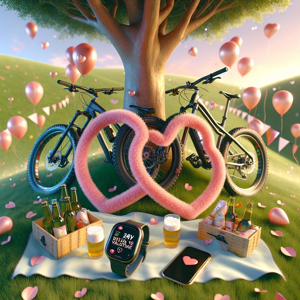 1) Valentines-day AI Generated Card - Mountain bike, Fitness, Beer, Phone, and Decorating (97480)