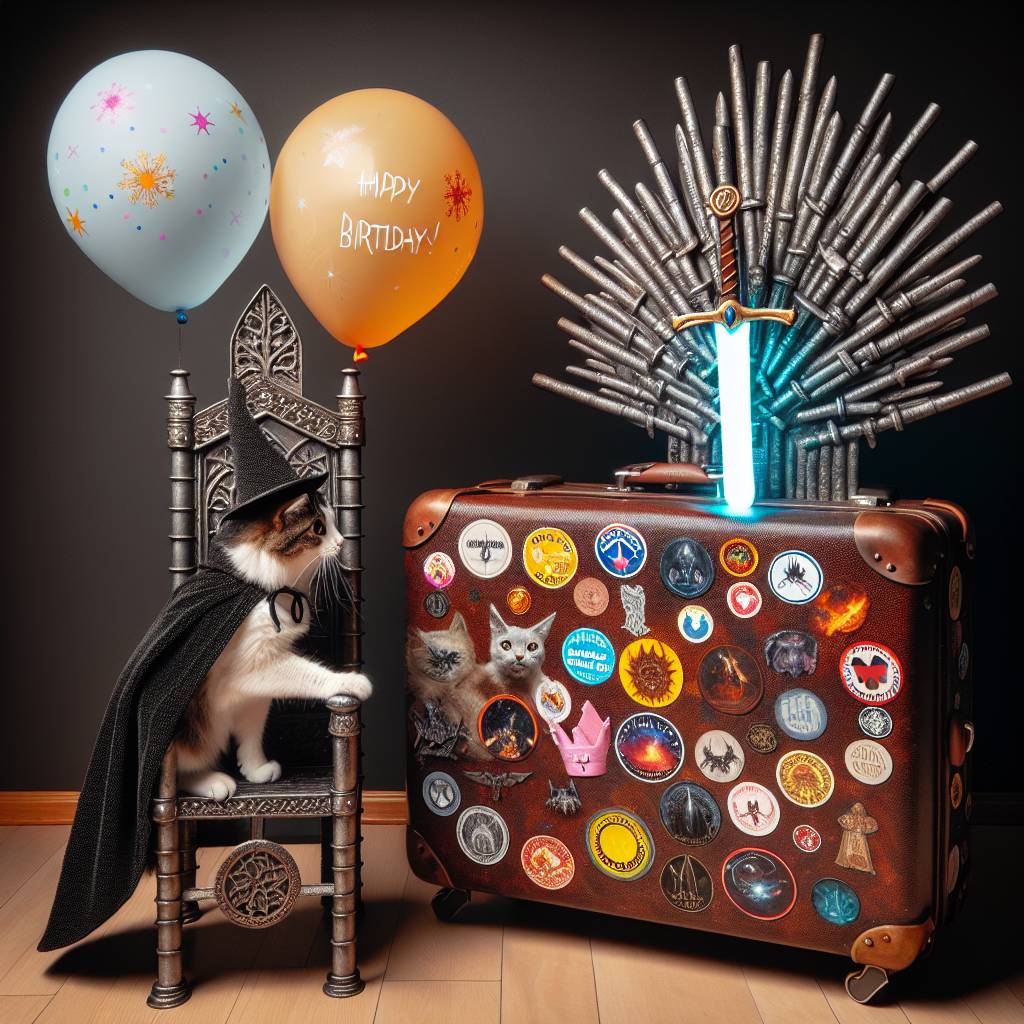 2) Birthday AI Generated Card - Star wars, Game of thrones, Cat, and Traveling (5d848)
