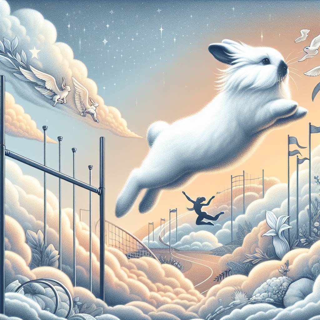 2) Congratulations AI Generated Card - White Himalayan rabbit with black nose, Doing high jump, and Olympic games (68142)