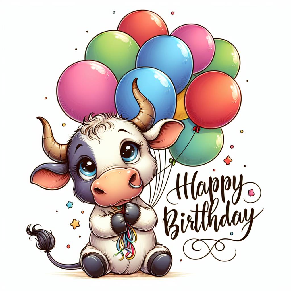 4) Birthday AI Generated Card - Taurus Birthday Cards (a9086)