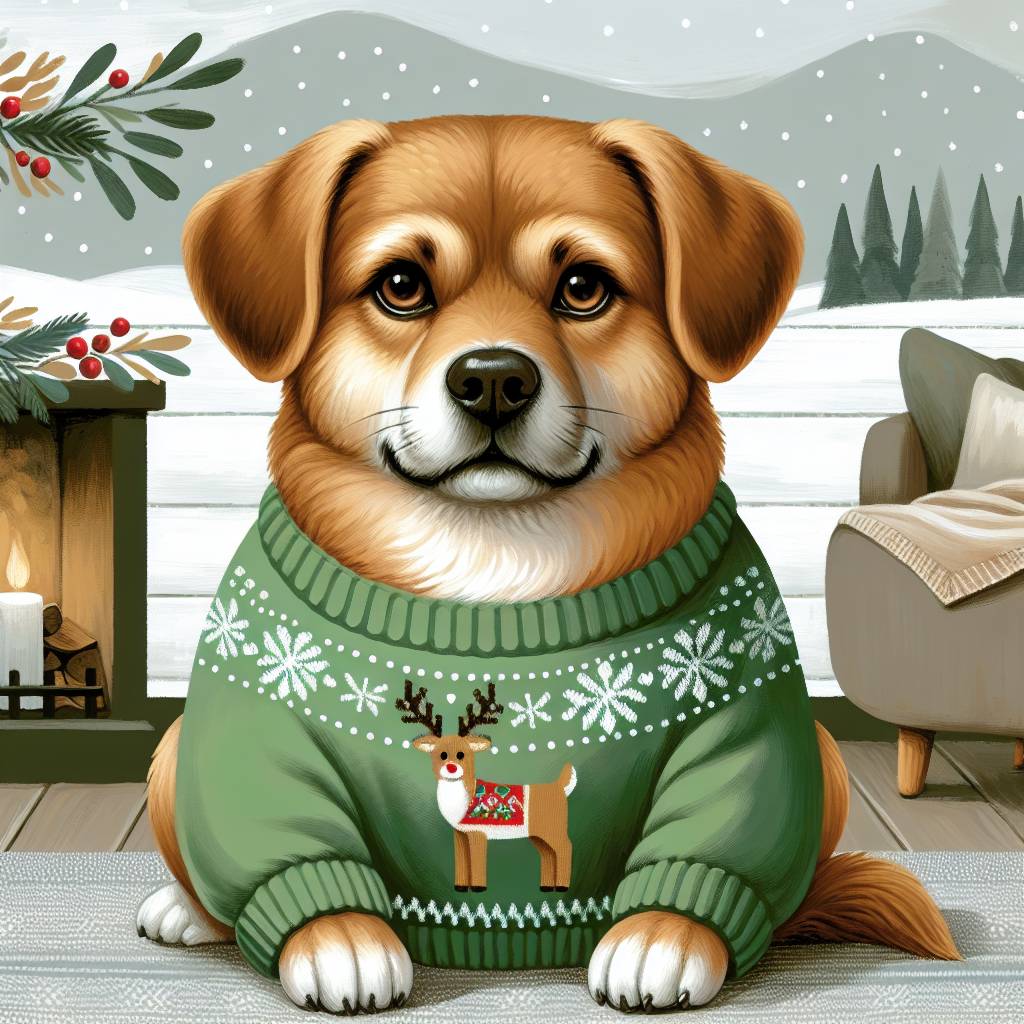 3) Christmas AI Generated Card - Pet Upload(4141e)