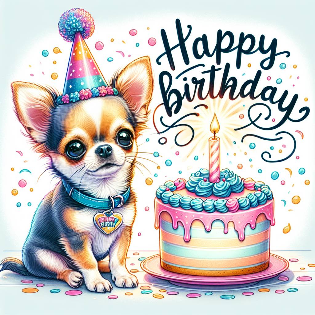 1) Birthday AI Generated Card - Chihuahua   (9a6a9)