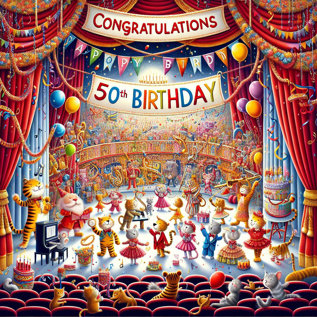 1) Birthday AI Generated Card - Musical theatre (1a00f)
