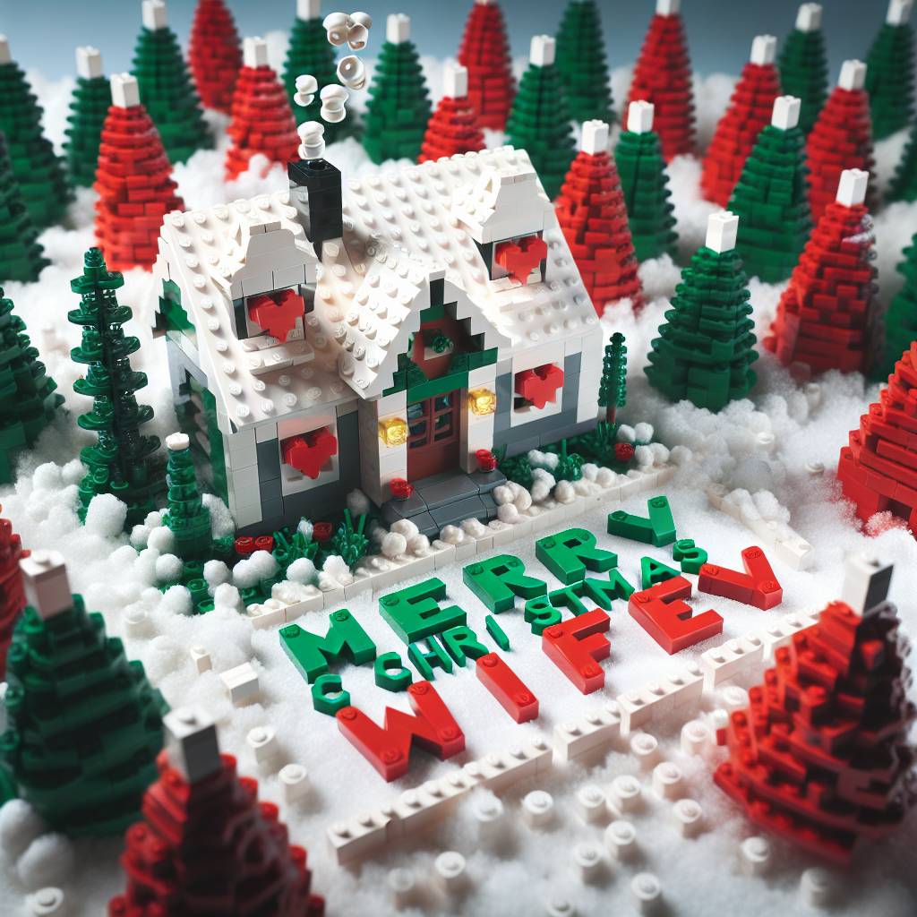 3) Christmas AI Generated Card - love, lego, winter (e9720)