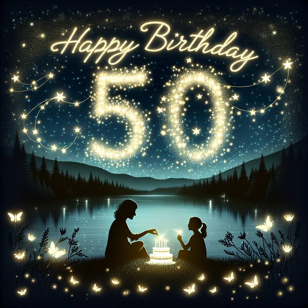 4) Birthday AI Generated Card - 50th   for daughter (c5101)