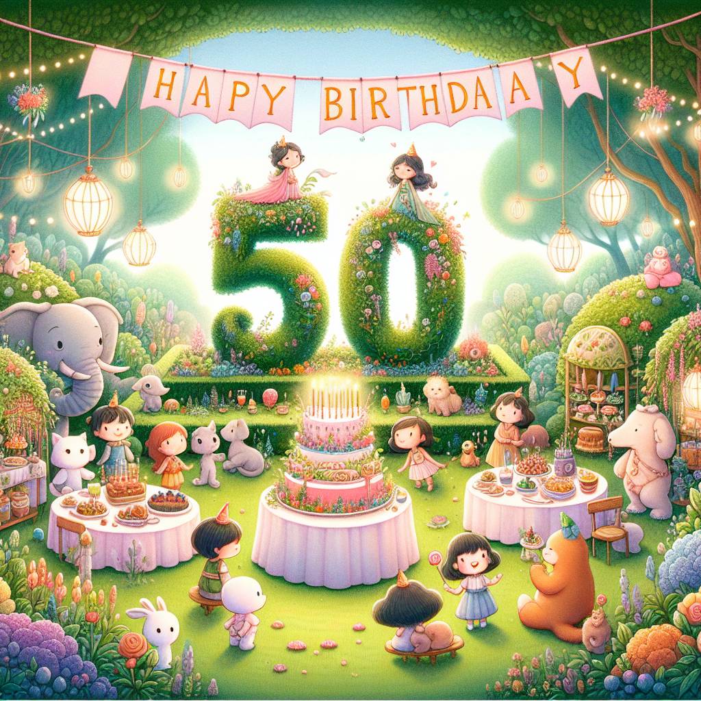 2) Birthday AI Generated Card - 50th   for daughter (8b428)